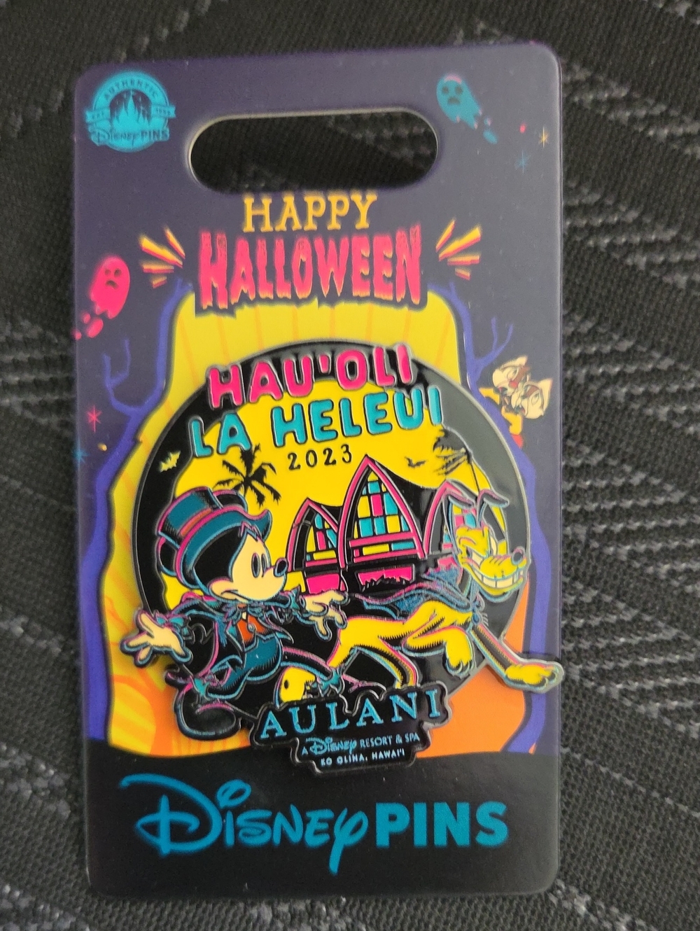 Disney Halloween Mickey & Cheshire Cat Pin - Yellow, Purple, Pink, Blue